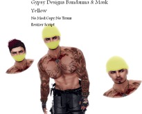 Plain Yellow Bandana&Mask