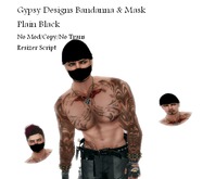 Plain Black Bandana&Mask