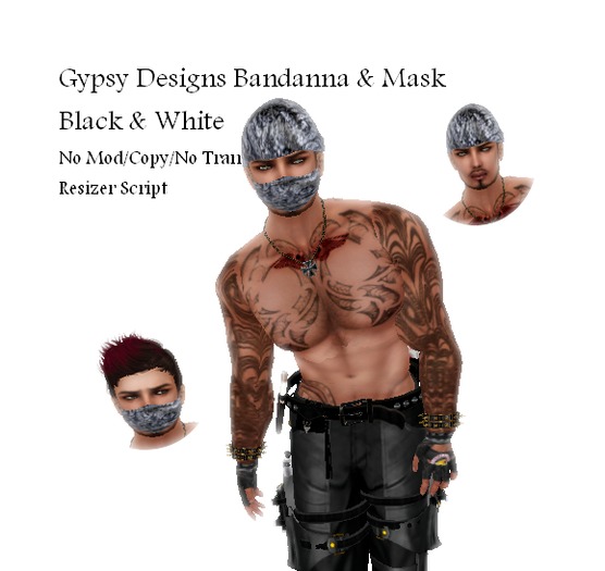 Black&White Bandana&Mask