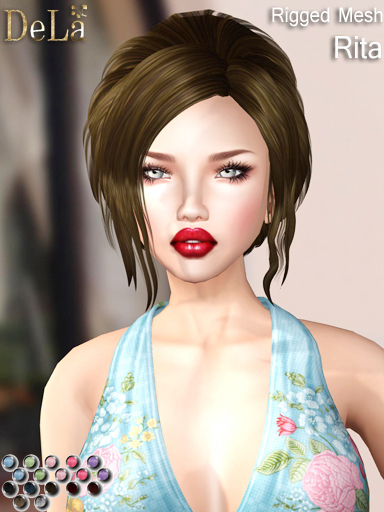 =DeLa*= Mesh Hair "Marinel" Orange Browns
