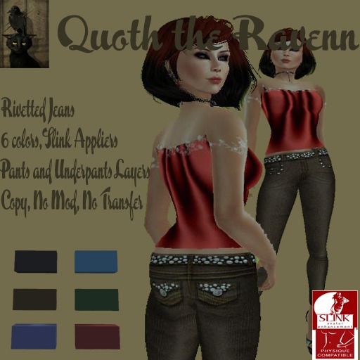 QTR-Rivetted Jeans-Slink