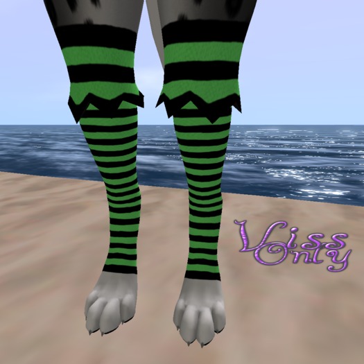 Striped Stockings Green ((BAGGED))