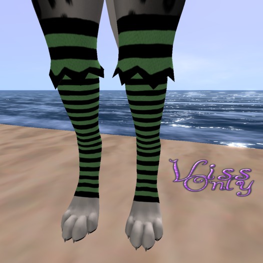 Striped Stockings Dark Green ((BAGGED))