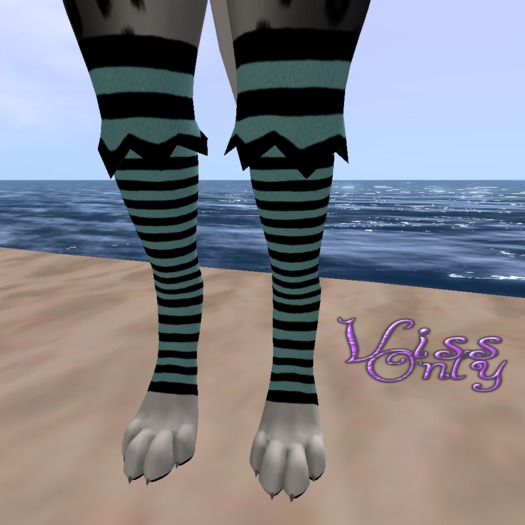 Striped Stockings Dark Teal ((BAGGED))