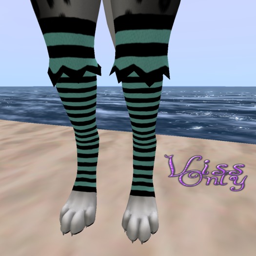 Striped Stockings Teal ((BAGGED))