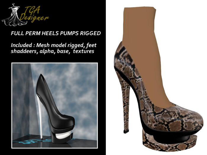 TGA DESIGNER  HEELS PUMPS FULL PERM