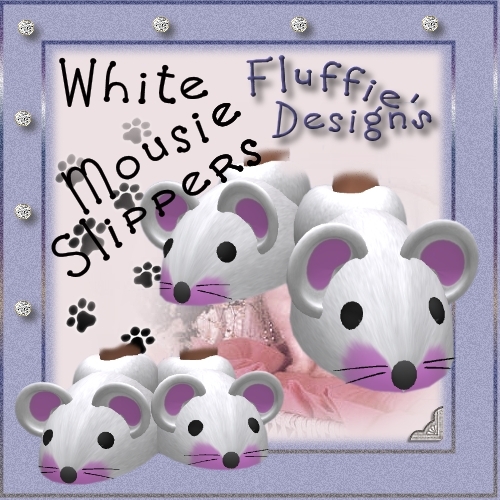 .:*~FD~*:. - Mousie Slippers [White]