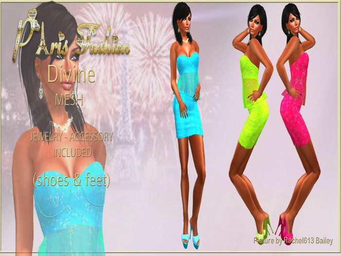 DIVINE 3  COLORS SHOES AND JEWELRY INCLUDED