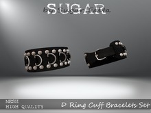 SUGAR - D Ring Leather Cuffs Bracelets Set by Sugar Falta