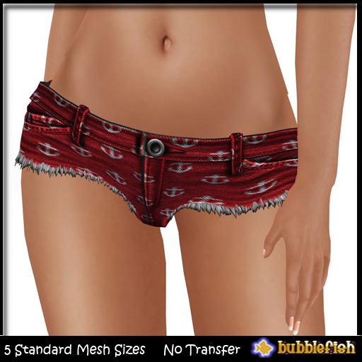 *Bubblefish* Anchor Shorts - Red