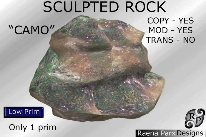 SCULPTED ROCK 01 - "CAMO" (camouflage) - *RPD*