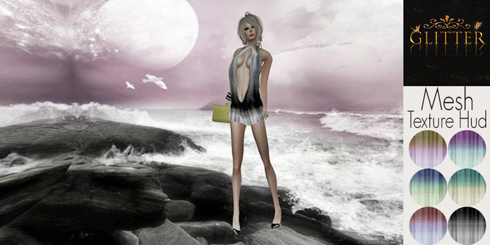 *GLITTER* DEGRADE' MICROMINIDRESS MESH WITH TEXTURE HUD