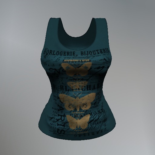 Teal Butterfly Mesh Tank Top box