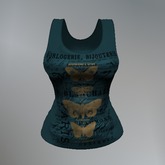 Teal Butterfly Mesh Tank Top