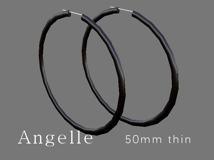 Angelle 50mm hoop earrings ~ black ~ thin ~