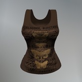 Brown Butterfly Mesh Tank Top