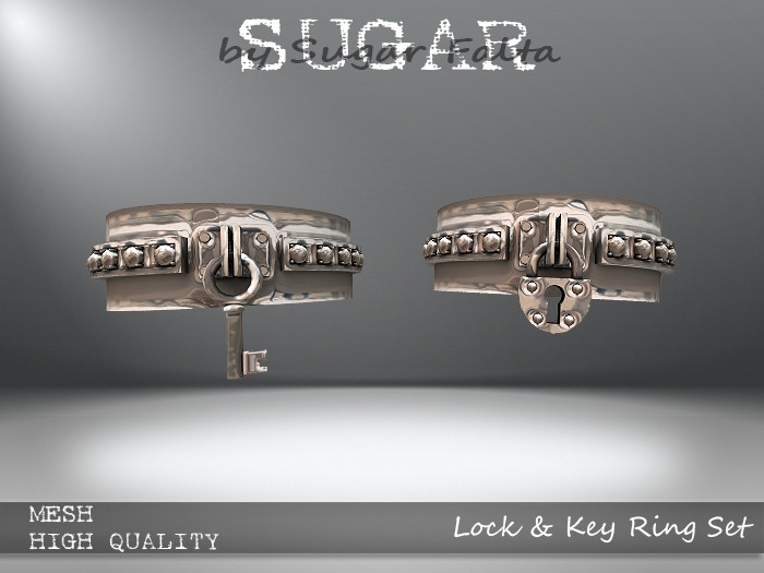 SUGAR - Lock & Key Ring Set by Sugar Falta Transferable - BOXED