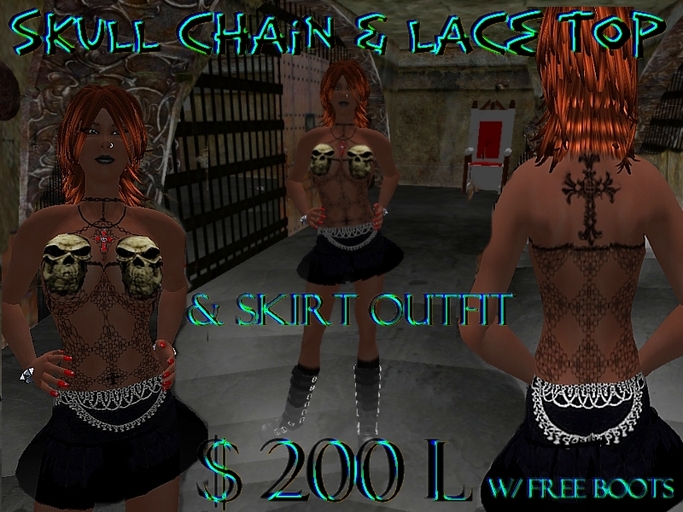 Skull Chain & Lace Outfit