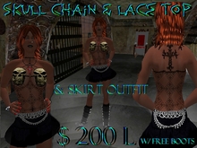 Skull Chain & Lace Outfit