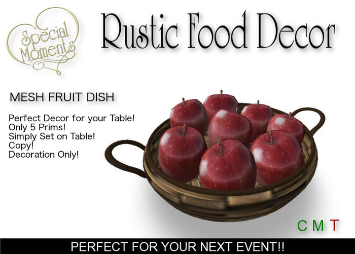 Rustic Food Decor - Apples (Decor only!)  Mesh!!  Copy!