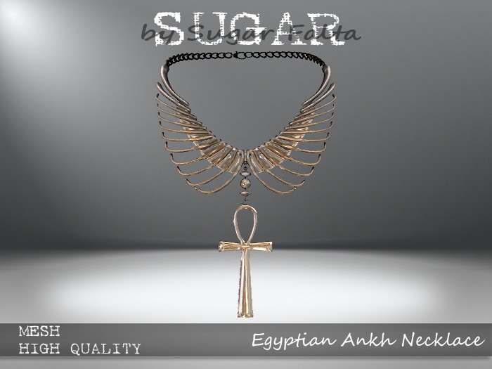 SUGAR - GOLD Egyptian Ankh Necklace by Sugar Falta BOXED