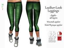 Leather Look Leggings - Apple (includes Wowmeh & Slink Physique appliers)