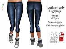 Leather Look Leggings - Indigo (includes Wowmeh & Slink Physique appliers)