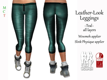 Leather Look Leggings - Teal (includes Wowmeh & Slink Physique appliers)