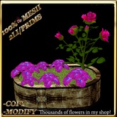 LW_ Mesh Rose Tree with Caladiums in Planter -  Bright Pink 3 (2 LI / Prim)