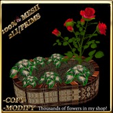 LW_ Mesh Rose Tree with Caladiums in Planter -  Bright Red 3 (2 LI / Prim)