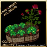 LW_ Mesh Rose Tree with Caladiums in Planter - Red 2 (2 LI / Prim)