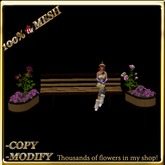 LW_ Mesh Bench with Mesh Rose and Caladiums Planter - Brown