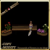 LW_ Mesh Bench with Mesh Rose and Caladiums Planter - Brown 2