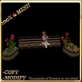 LW_ Mesh Bench with Mesh Rose and Caladiums Planter - Chamoisee
