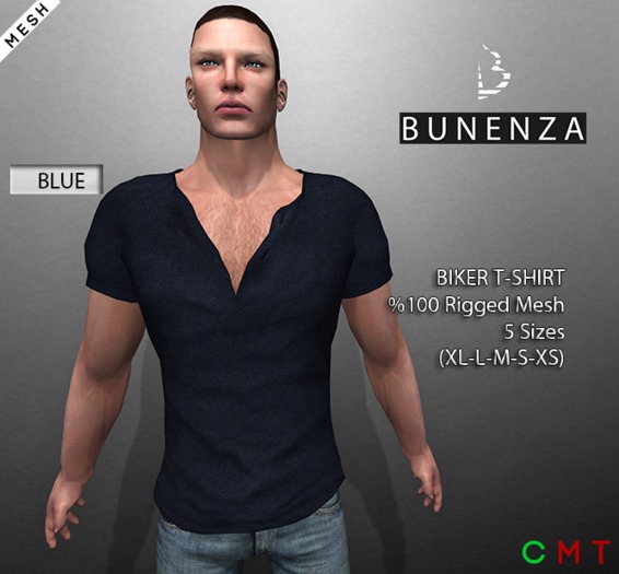 BUNENZA Biker mest t-shirt BLUE