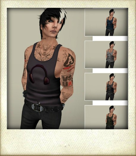 PunkD Mens HeadPhoneTank