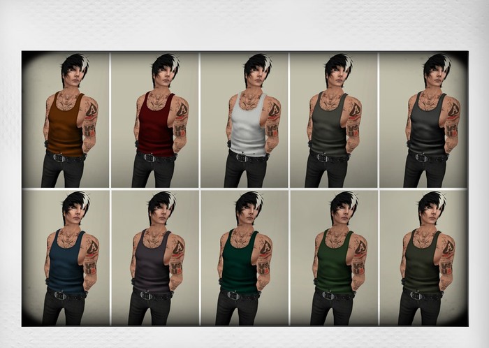 PunkD Mens Plain Colors Tank