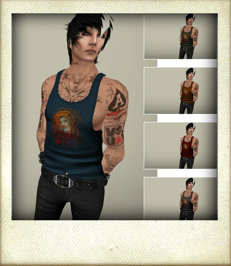 PunkD Mens Geisha Tank