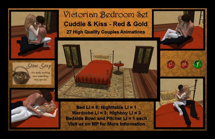 Old West Victorian Bedroom Set Red VX