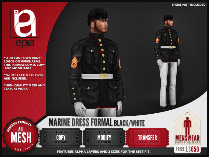 (epia) - Marine Dress Formal BLACK/WHITE