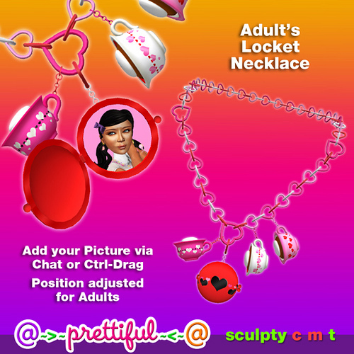@~>~ PrettiFuL ~<~@ Locket Necklace [ Cappuccino ] Adult