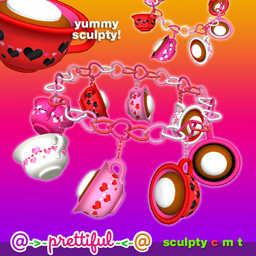 @~>~ PrettiFuL ~<~@ Charm Bracelet [ Cappuccino ]