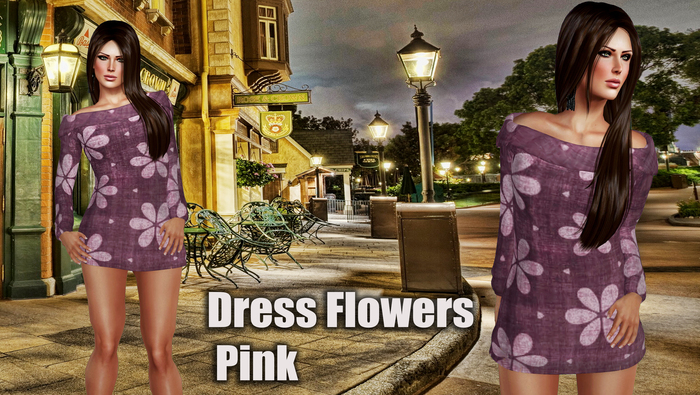 Dress Flowers Pink Mesh