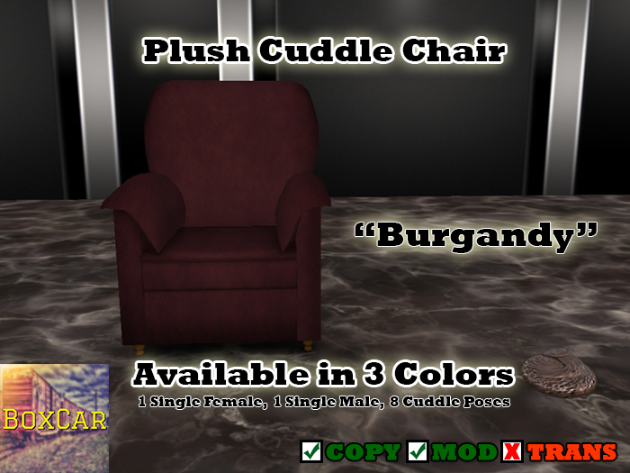 [BOXCAR] Plush Cuddle Chair Burgandy