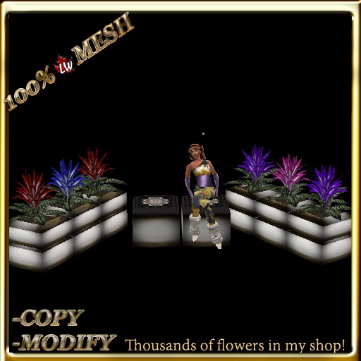 LW_ Mesh Bromeliads Planter with 2 Seats - Set 3
