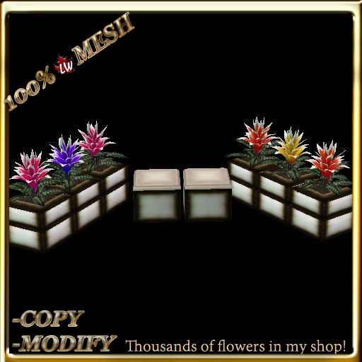 LW_ Mesh Bromeliads Planter with 2 Seats - Set 5