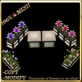 LW_ Mesh 2 Bromeliad and  2 Rose Planters with 2 Seats and 12 animations - Set 1
