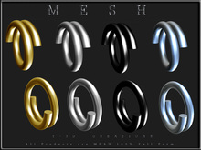 T-3D Creations [ Accessory Parts No.4 - Split Ring ] Micro MESH - Full Perm -