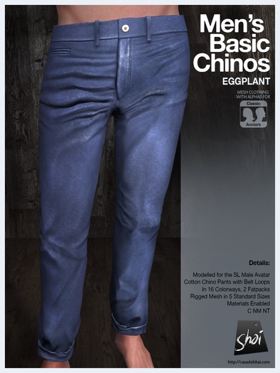 *Shai* Men's Basic Chinos - Navy