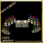 LW_ Mesh 2 Bromeliad and  2 Rose Planters with 2 Seats and 12 animations - Set 4